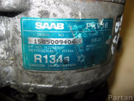 SAAB 12758380 9-5 (YS3E) 2003 Compressor, air conditioning