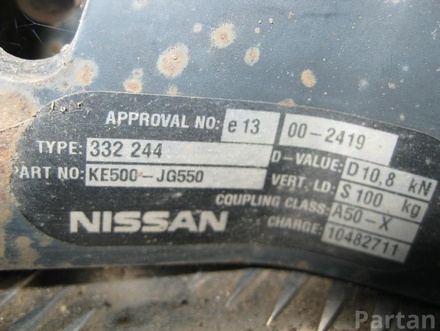 NISSAN 332244, KE500-JG550 / 332244, KE500JG550 X-TRAIL (T31) 2008 Trailer hitch complete