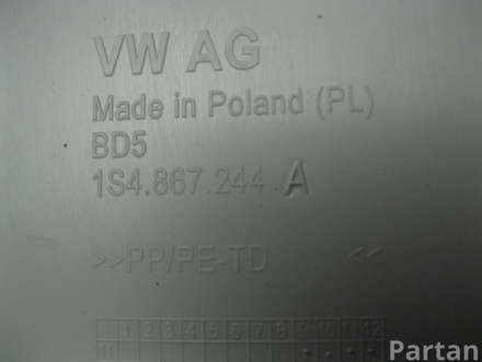 VW 1S4 867 244 A / 1S4867244A UP (121, 122, BL1, BL2) 2013 Lining, pillar b right side