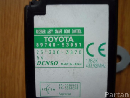 LEXUS 89740-53051, 251300-3870 / 8974053051, 2513003870 IS II (GSE2_, ALE2_, USE2_) 2007 Control unit, Keyless System