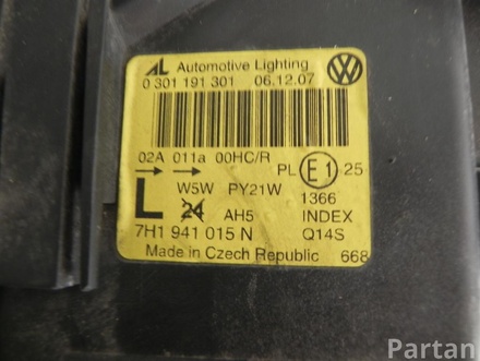 VW 7H1 941 015 N, 0 301 191 301, 1 305 235 737, 1 305 630 109 / 7H1941015N, 0301191301, 1305235737, 1305630109 TRANSPORTER V Bus (7HB, 7HJ, 7EB, 7EJ, 7EF, 7EG, 7HF, 7EC) 2007 Scheinwerfer links